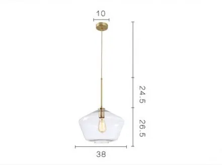 Современный светодиодный подвесной светильник для столовой из стеклянного металла E27, подвесные лампы для помещений, Светильники для внутреннего освещения, дизайн украшения дома - Цвет корпуса: transparent 400x250m