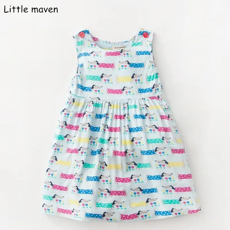 Новинка 2018 летнее Брендовое платье для маленьких девочек Little maven детское