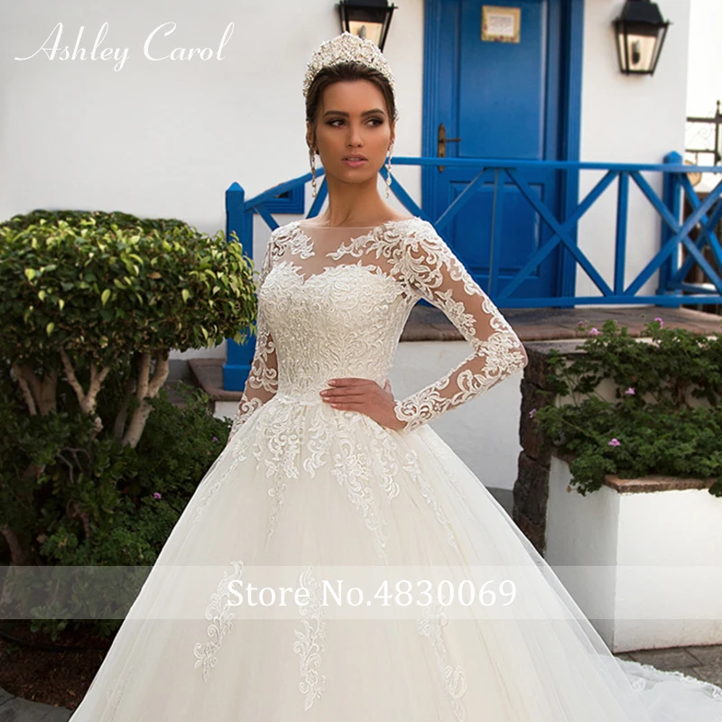 Ashley Carol Elegant Wedding Dresses For Women With Jacket 2 In 1 Appliques Lace Up Princess Wedding Gown Vestidos De Novia 4