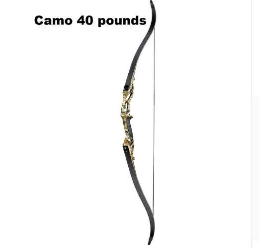 Junxiing 56 дюймов изогнутый лук 30-50 фунтов F179 американские охотничьи Луки традиционный длинный раздельный лук для наружной стрельбы - Цвет: 40 LBS Camo