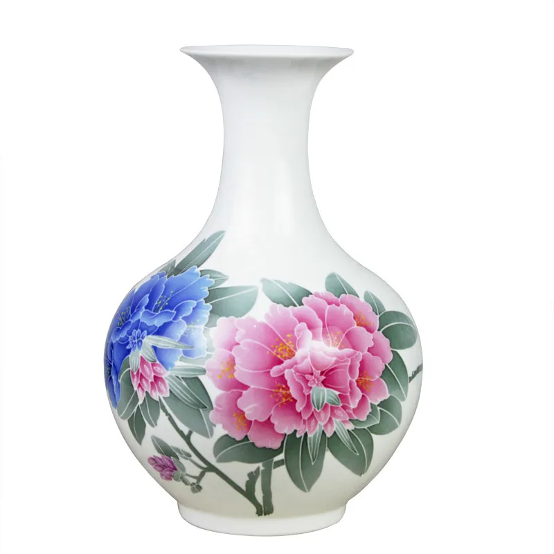 

Chinese Jingdezhen Antique Ceramic Flower Vase Home Decor Fine Bone China Porcelain Vase For Birthday Gift