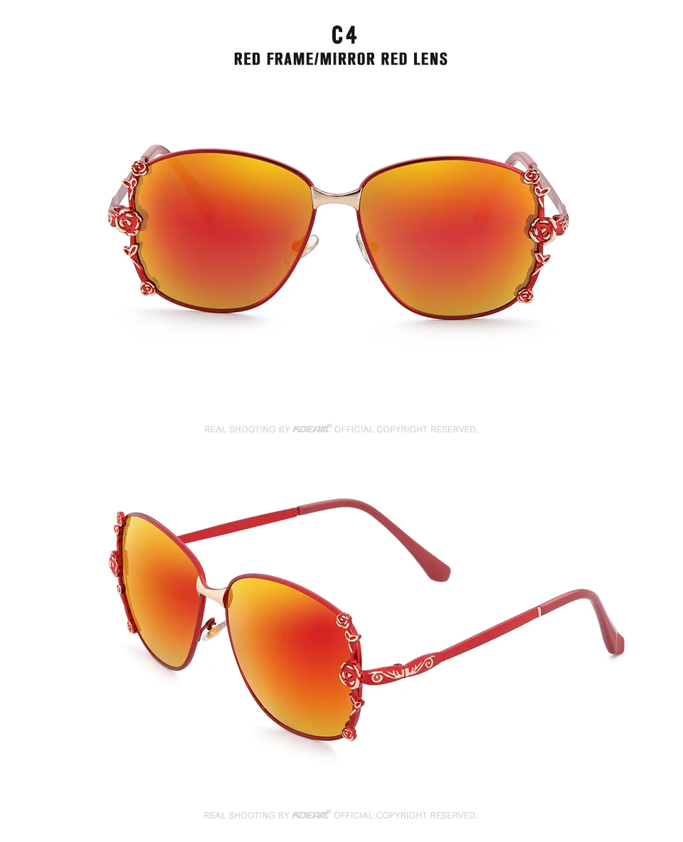 KDEAM, резные розы, дизайнерские, модные солнцезащитные очки для женщин, большие, Бабочка, женские солнцезащитные очки, дорожные, оттенки KD2224