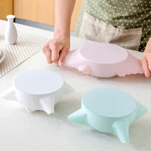 1 шт., силиконовая пленка, пищевая уплотнительная крышка, свежая, сохраняющая обертывание, кухонные столовые приборы, инструмент, Настольный коврик, растягивающаяся пленка, салфетка, пищевая крышка