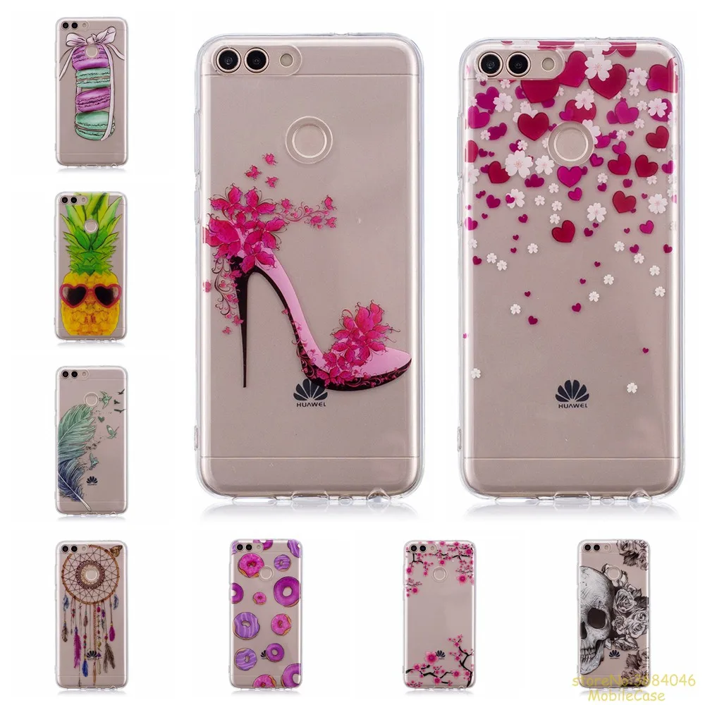 

high Quality TPU phone case for Huawei P SMART cartoon painted soft TPU Silicone phone cover For P SMART hoesje fundas caso