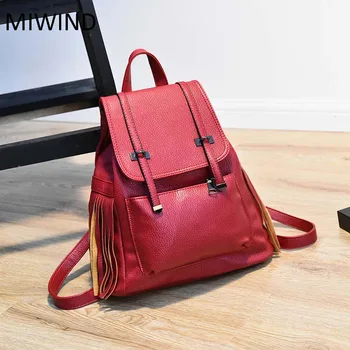 

2017 MIWIND Women Backpack PU Leather Backpacks Softback Bags Brand Name Bag Fashion Backpacks Girls Backpack WUB141
