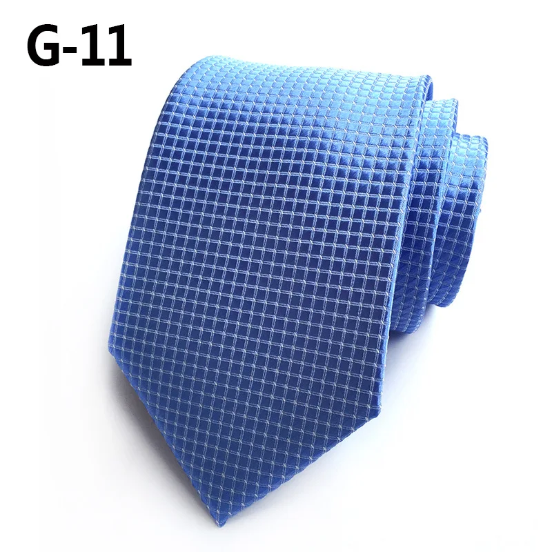 Новинка, 8 см, мужские галстуки, 6 цветов, клетчатый галстук, мужской, деловой, Свадебный, для вечеринки, жаккардовый, тканый, шелк, галстук - Цвет: G-11