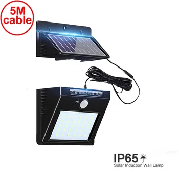 

30 leds solar light split panel bulb led lamp waterproof motion 3 modes wall security street deck decor fence lights for home