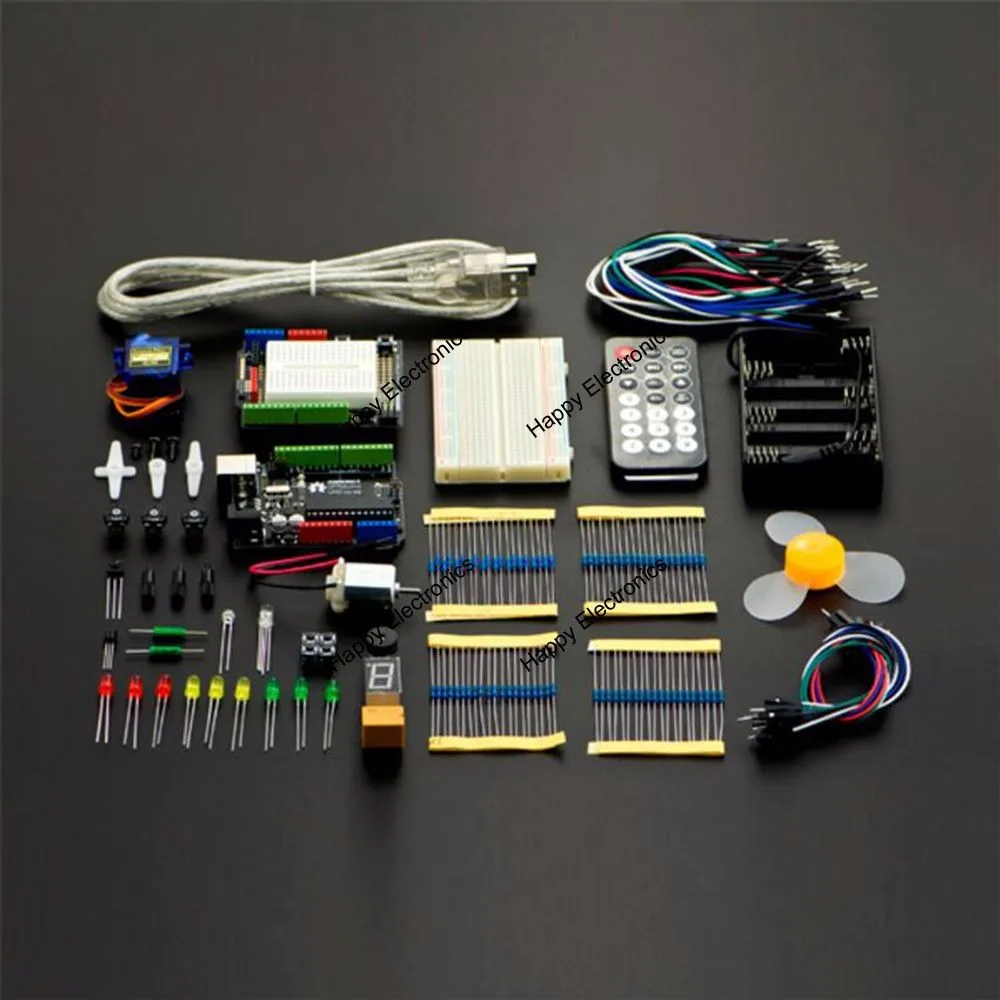 DFRobot лучший стартовый набор для начинающих для Arduino dfrduuno R3 с 20 компонентами и 15 проектными флеш-картами для детей, обучающих