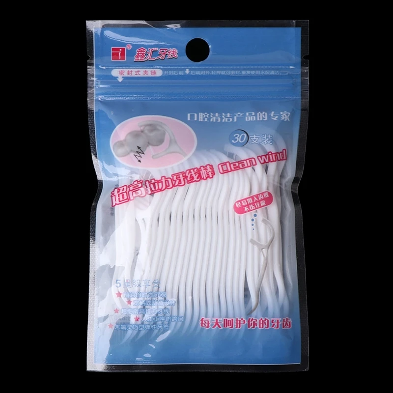 

30Pcs Dental Floss Pick Toothpick Interdental Brush Cleaner Tooth Pick Flosser