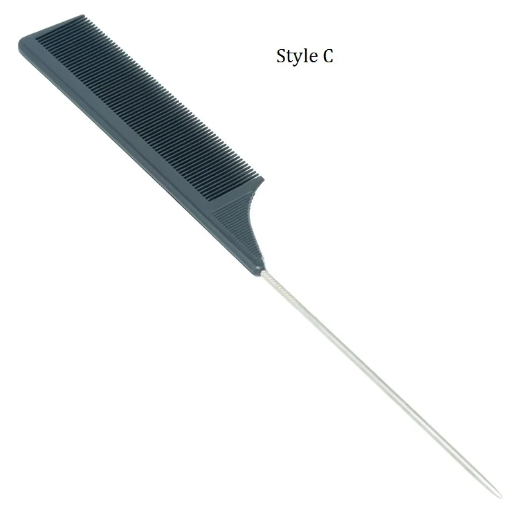 

2pcs Professional Hairdressing Black Fine-tooth Comb Metal Pin Anti-static Hair Style Tail Comb Hair Styling Beauty Tool LZN0030