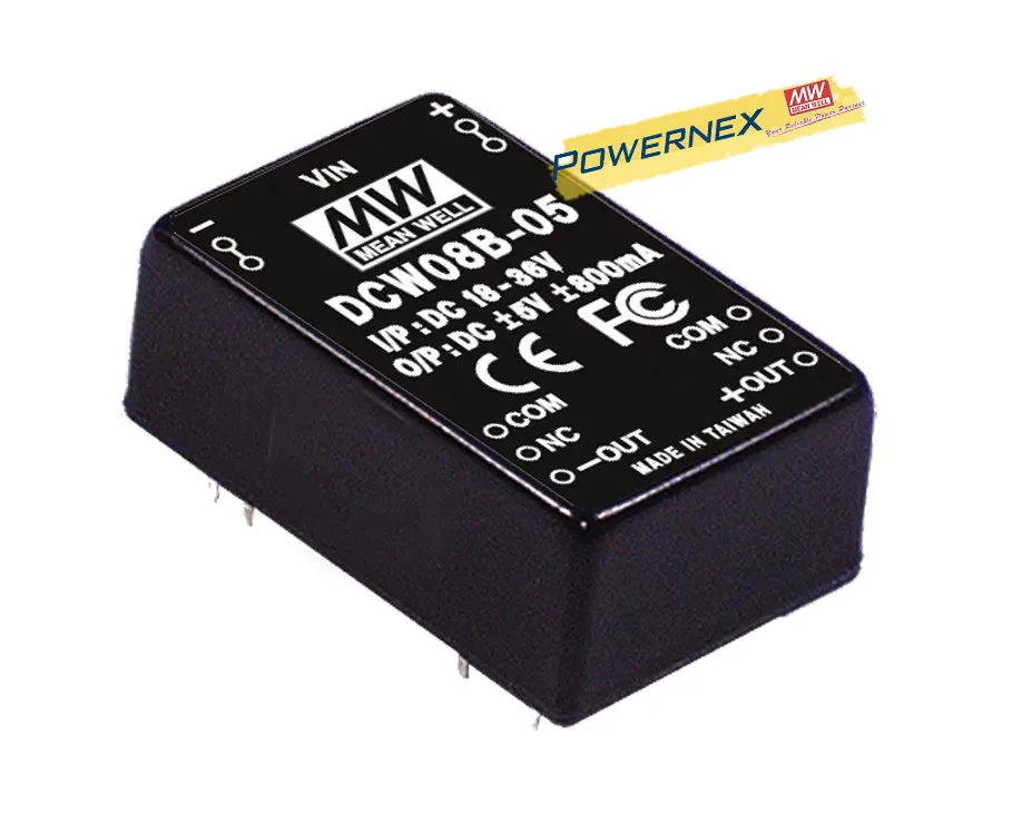 

[PowerNex] MEAN WELL original DCW08C-12 12V 335mA meanwell DCW08 12V 8W DC-DC Regulated Dual Output Converter