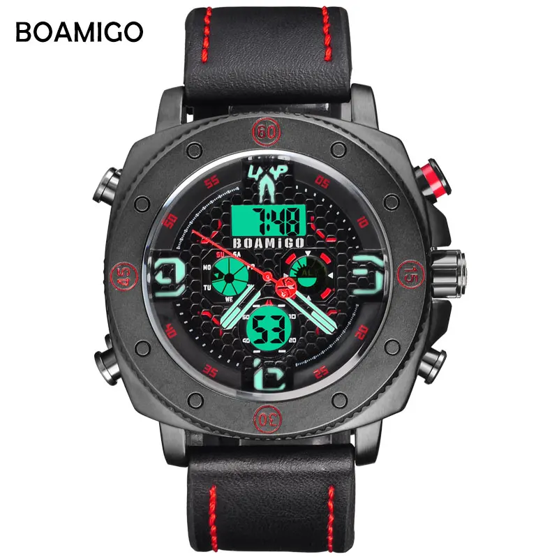 

BOAMIGO Brand Men Sports Watches Fashion Watches Luminous Hands LED Digital Wristwatches 30m Water Resistant Clock Reloj Hombre