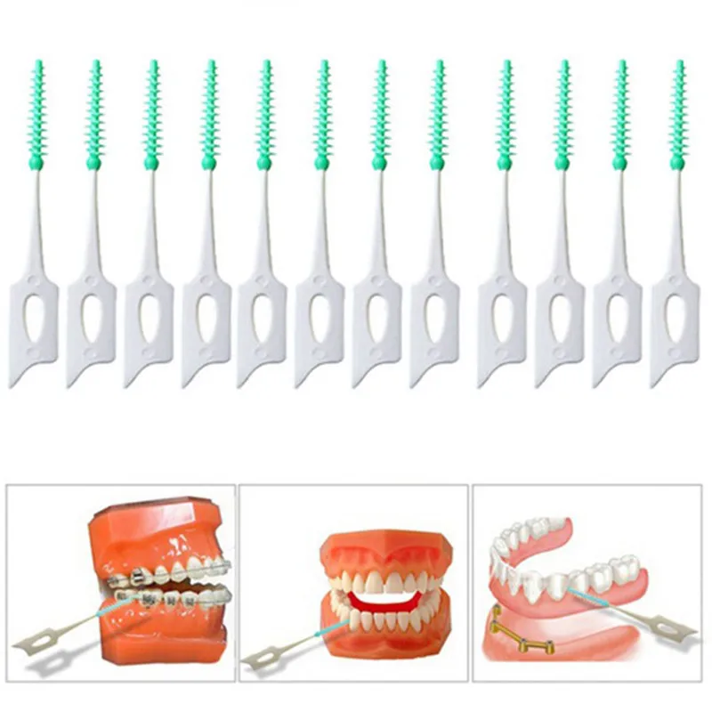 20 шт. мягкие палочки межзубные щетки между зубные брекеты зубная Щетка Очиститель Высококачественная пластмассовая безопасность долгосрочное использование