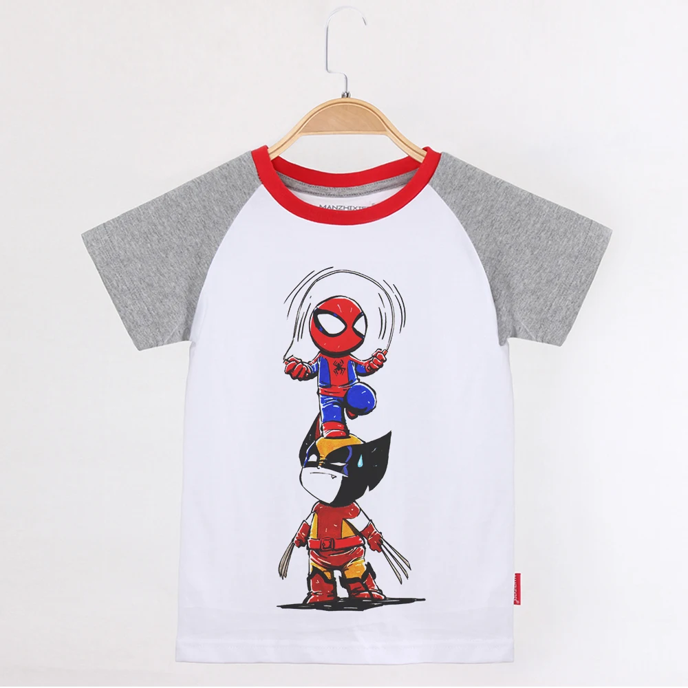 

Kids Clothes Superhero Avengers Funny T Shirt Children Clothing 100 Cotton Short Raglan Sleeve Child Baby Girl Boys Tee Shirt