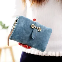 Nubuck Leather Women Wallets Female Fashion Zipper Small Wallet Short Coin Purse Holders Retro Purses Portfolio