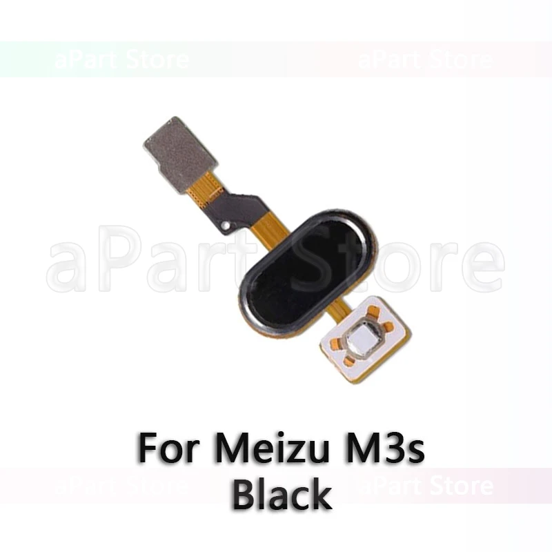 Кнопка возврата домой ключ датчик отпечатков пальцев гибкий кабель для Meizu M3 Note M3s оригинальные запчасти к телефонам - Цвет: M3s Black