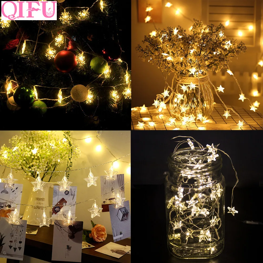 QIFU Weeding Decoration for Weddings Hen Bachelorette Party Decor Garland Led String Light Vintage Rusitc Wedding Decor Table
