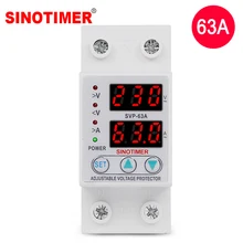 Домашнее использование 63A 230V din-рейка регулируемое перенапряжение под напряжением защитное устройство предохранитель реле с защитой от перегрузки по току Домашнее использование 63A 230V din-рейка регулируемое перенапряжение под напряжением защитное устройство предохранитель реле с защитой от перегрузки по току