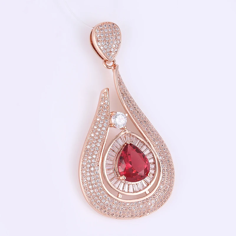 

Luxury Design 9 Colors Micro Pave Water Drop Pendants Charm Fit Necklace Hollow Flower Connector DIY Handmade Jewelry Findings