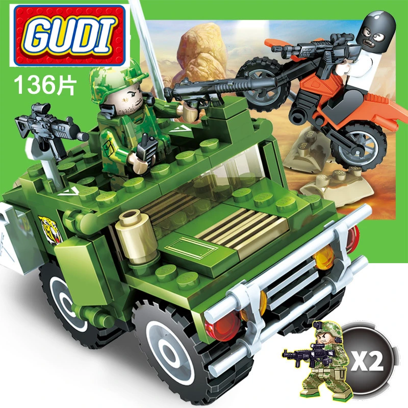 Legoings Military GUDI Firewire Tiger Chase 136 Pcs Mini Bricks Building Blocks Assembled Toys For Children With Legoing Technic Legoings Military GUDI Firewire Tiger Chase 136 Pcs Mini Bricks Building Blocks Assembled Toys For Children With Legoing Technic
