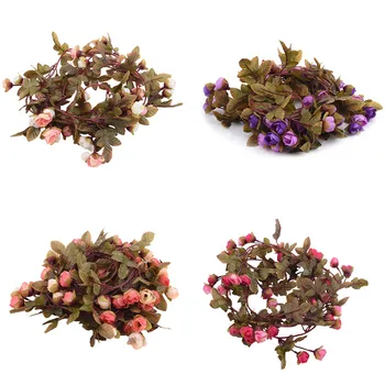 

Hot Selling Artificial Fake Silk Rose Flower Vine Hanging Garland Flowers For Wedding Party Home Decor