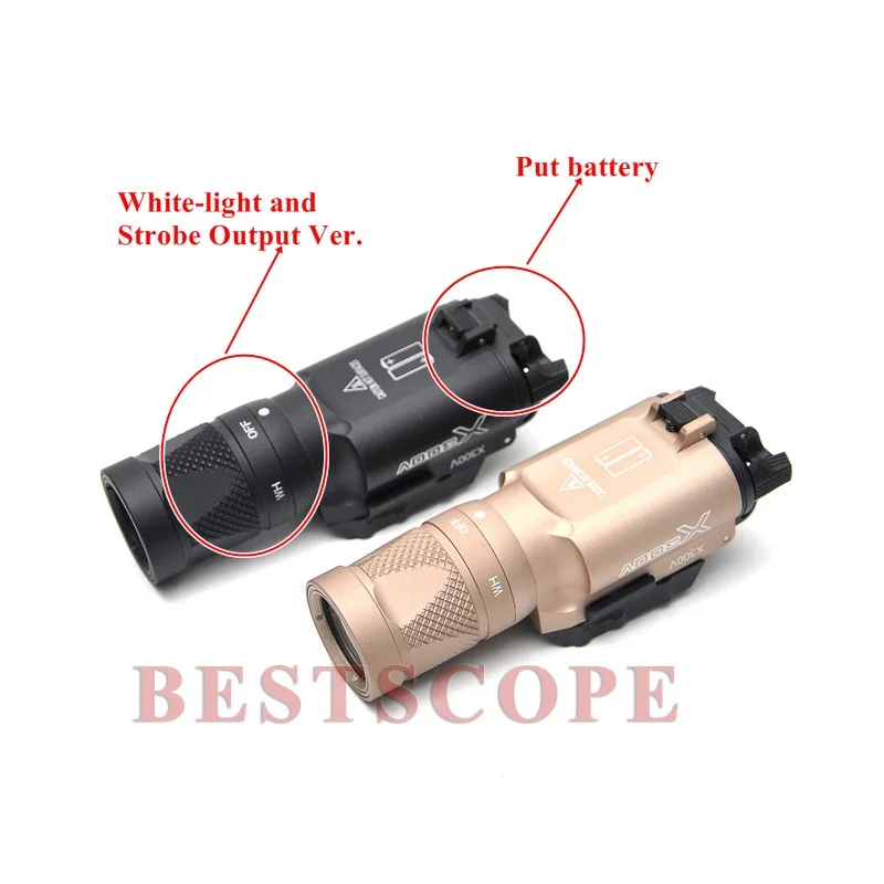 

Surefire LED Weapon X300V With White-light and Strobe Output Night Hunting Scopes Black Handgun Sight Scope