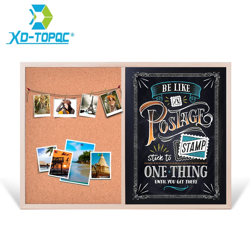 

Free shipping natural combination cork board and black board kitchen office supplier 60*90cm factory direct sell home decorative