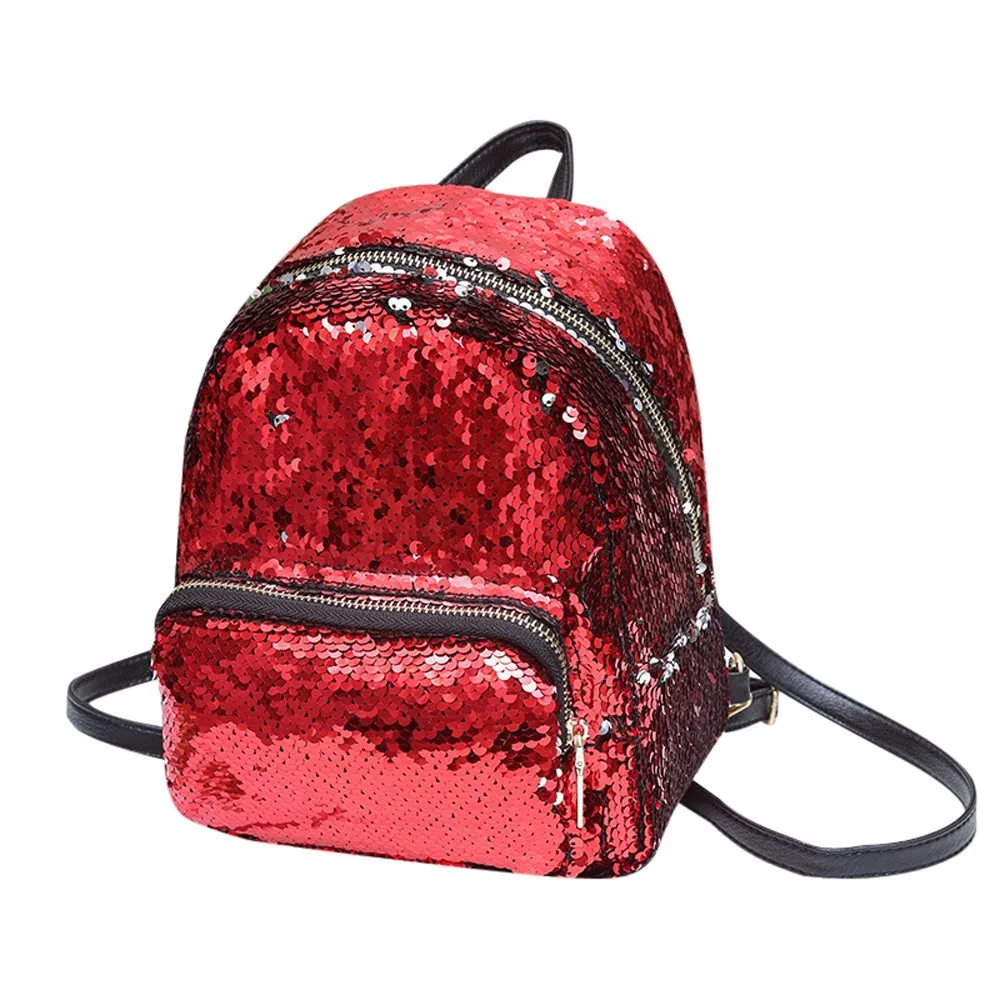 

Women Sequins PU Leather Backpack Girl Teenage Small Travel Shoulder Schoolbag Casual Student Mochila Female Satchel Bags#23
