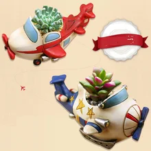 Милые Ретро мультфильм самолет смоляные горшки для цветов креативный планер рабочего стола растение украшение Горшков