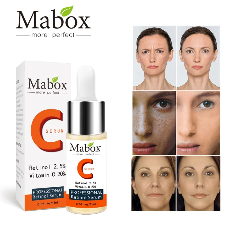 MABOX Retinol 2.5% Витамин С для лица Гиалуроновая кислота для лица Сыворотка отбеливающая лифтинговая Сыворотка для лица удаление макияжа сыворотка дропшиппинг