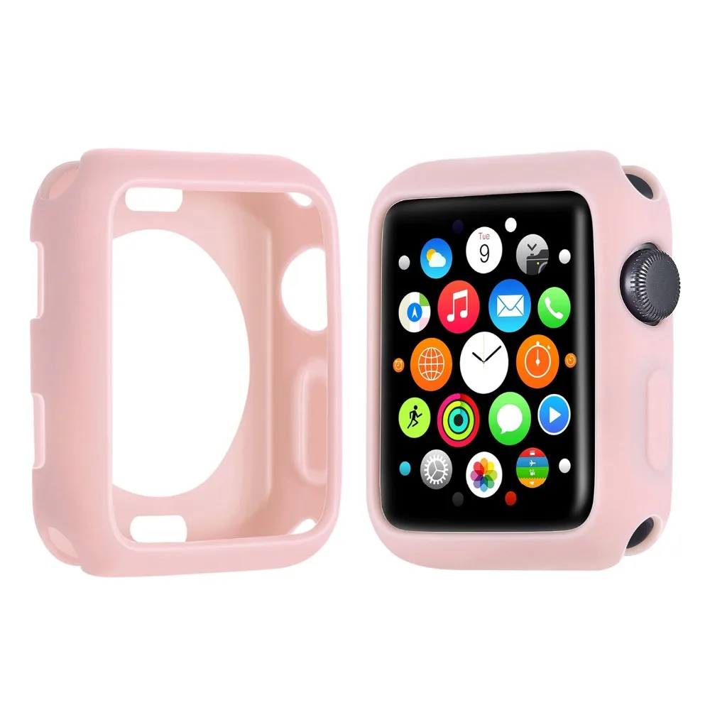 Чехол из ТПУ для Apple Watch Case 5 4 3 2 1 band 38 мм 42 мм 40 мм 44 мм силиконовый стильный мягкий защитный чехол из ТПУ