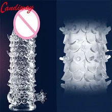 candiway scales penis sheath Reusable vibrator sleeve Masturbation dildo Enhance Cock Ring Sex Toy Stimulate Cock extender