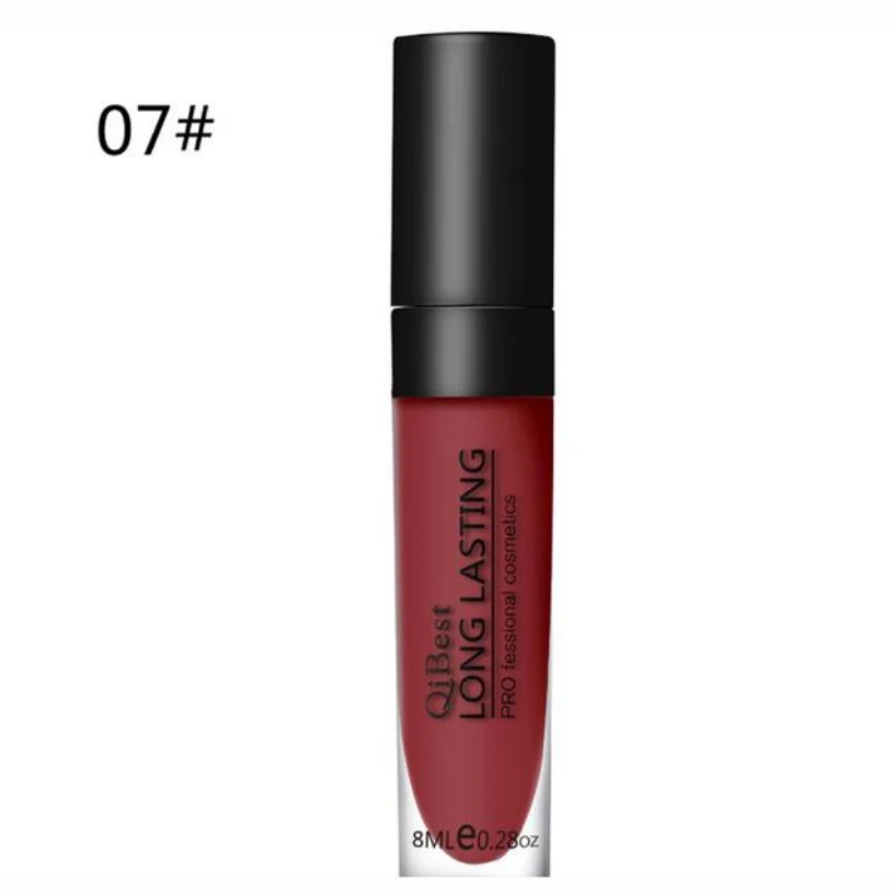 

Drop Ship 2017 NEW 1pcs Waterproof Sexy Dark Red Matte liquid lipstick Long Lasting lip gloss Qibest Lipstick Apr 24