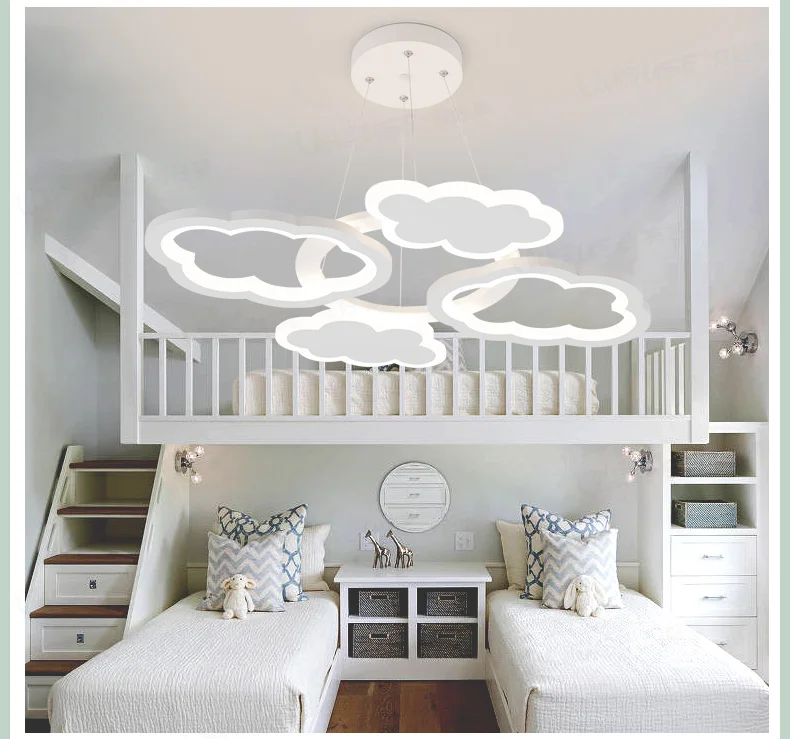 Nordic современный минималистский облако люстра детская комната горит мультфильм творчество светодиодный облако люстра бесплатная доставка