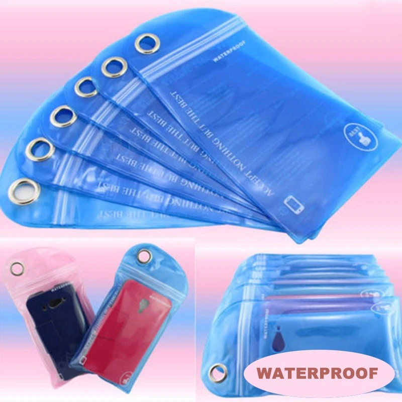 5pcs Swimming Surfing Phone Waterproof Bag Dry Bag for  Mobile Phone Card TS