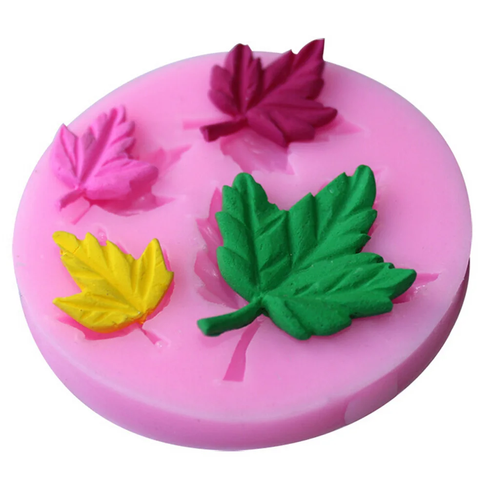 

1 pc 4 Holes Maple Leaf Cake Mold Silicone Leaves Set Fondant Mold Cake Decoration Chocolate Baking Sugarcraft Soap Cooking Tool