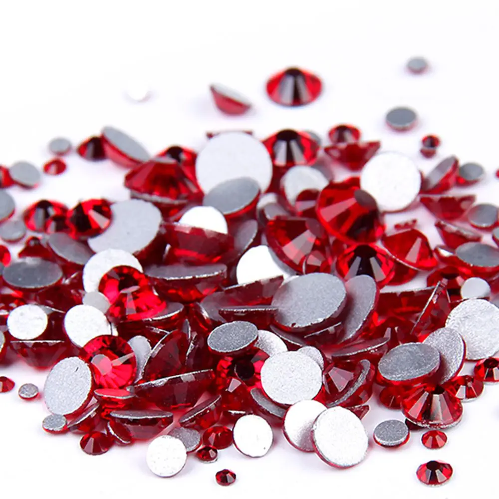 

Light Siam Color Non Hotfix Glass Rhinestones Glue On Strass Stones For Nails Art Phone Case Diy Garment Decorations