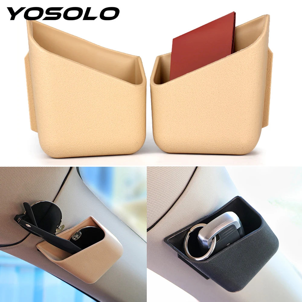 

YOSOLO 2pcs Car Door Storage Box Auto Organizer Auto Phone Cigarette Glasses Holder Pocket Car-styling Interior Accessories
