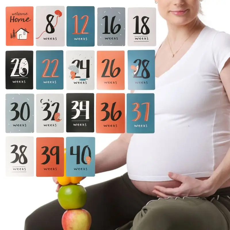 

18 Pcs/Set Month Card Woman Commemorative Mother Photo Pregnant Photography Cards