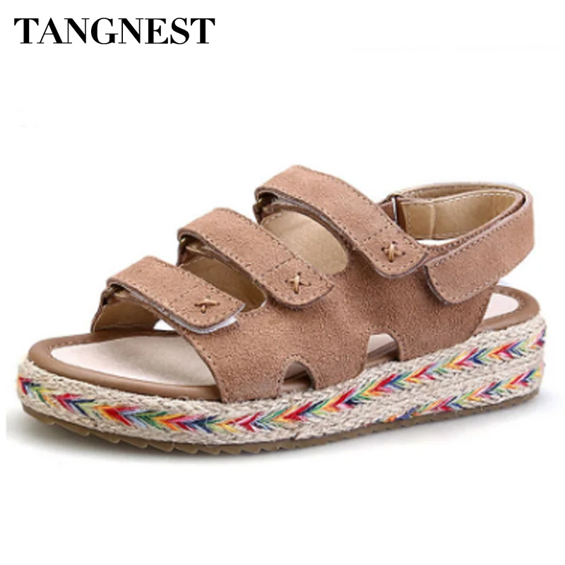 

Tangnest Women Summer Gladiator Sandals 2018 Hook Creepers Women Peep Toe Platform Sandals Casual Woman Flats Size 34~43 XWZ2837