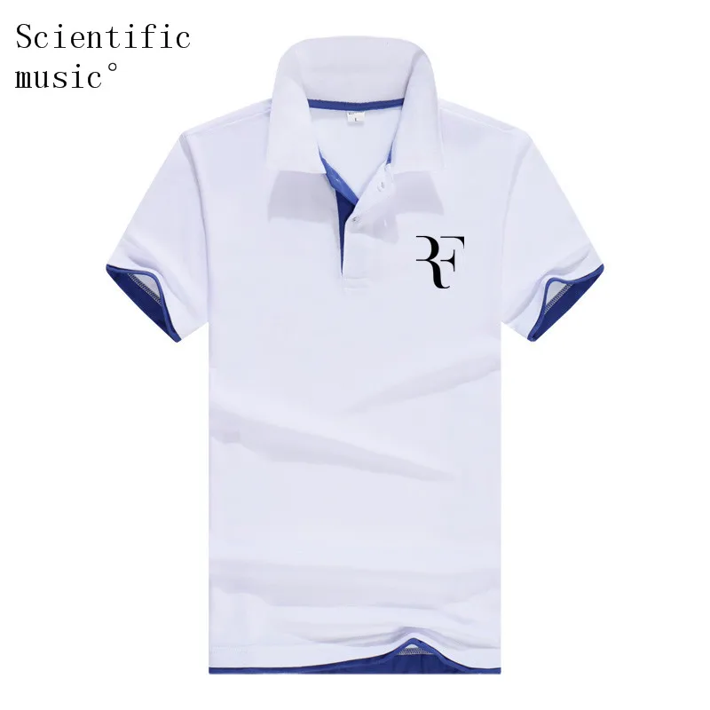 

Business Men Casual polo shirt Roger Federer Brand clothing Male Summer Print polo Shirt Cotton Men Solid Polo Homme Men jersey