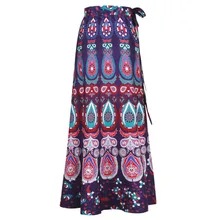 Африканские юбки с принтом женская летняя с высокой талией богемная Этническая пляжная юбка в стиле бохо длина до пола длинная Макси юбка с запахом Saia