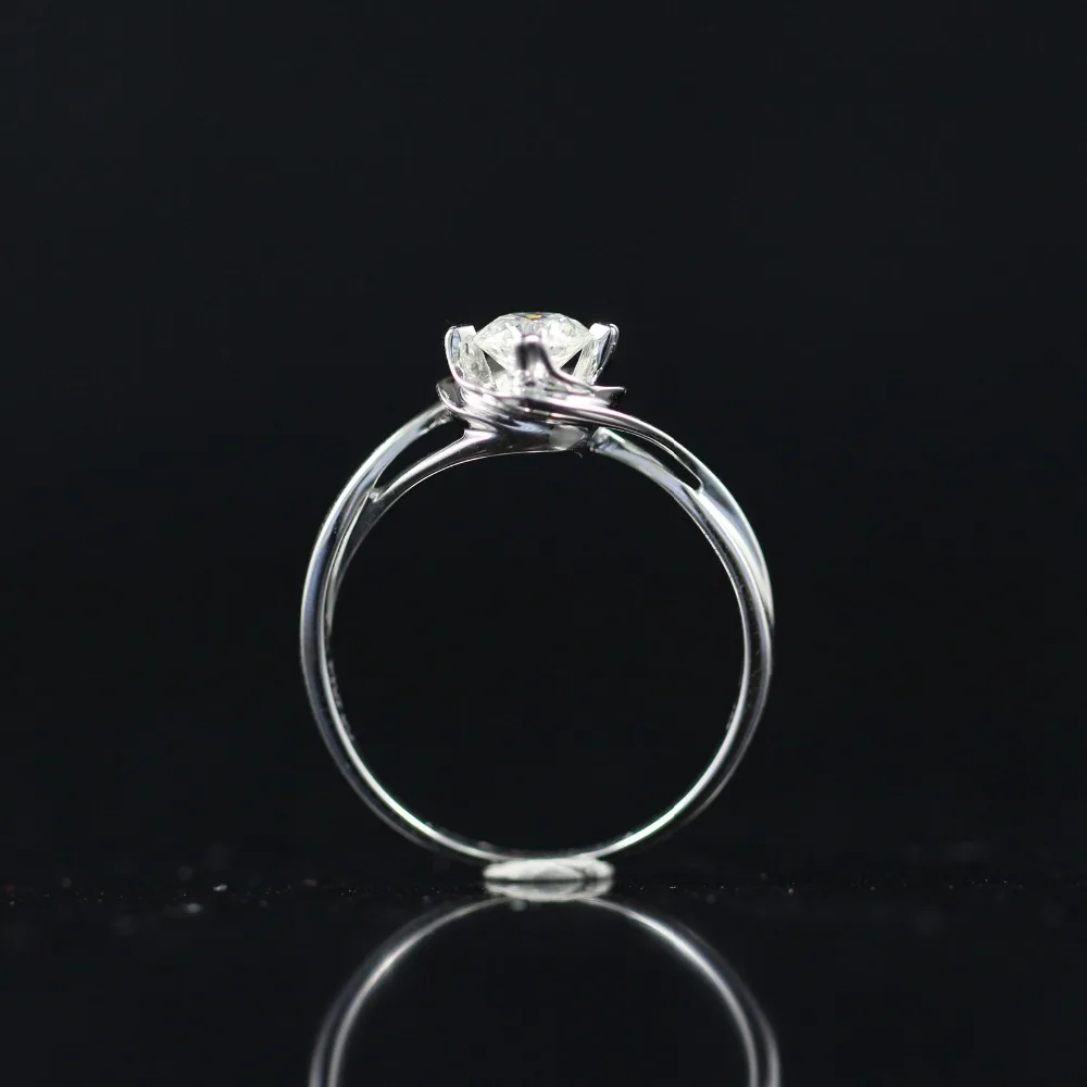 LASAMERO, 0.404CT, FG/SI, круглая огранка, современное цветочное кольцо с натуральным бриллиантом для женщин, 18 К, белое золото, сертифицированное обручальное кольцо