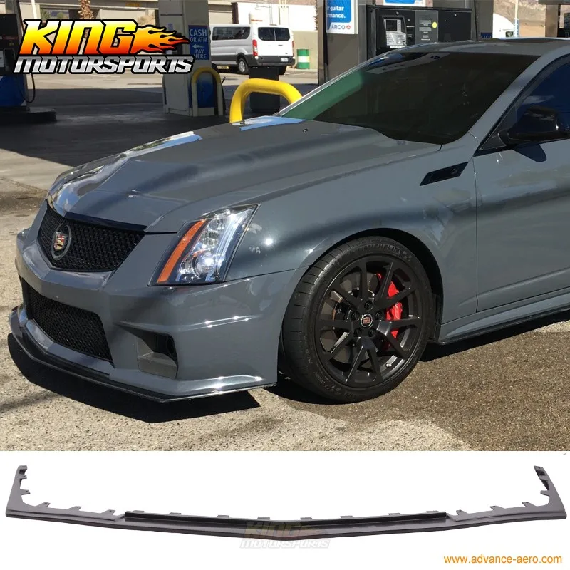 Подходит для 2008- Cadillac CTS V из нержавеющей стали H стиль передний бампер valance спойлер для губ PU