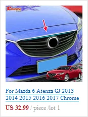 Для Mazda 6 Atenza GJ 2013 хромированный передний противотуманный светильник, противотуманный светильник, накладка на лампу, украшение для автомобиля