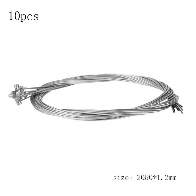 

10pcs Road Bike Metal 2.05M Stainless steel Wire Silver Speed Change Gear Brake Cable Line MTB Cycling Shifter Line Wire