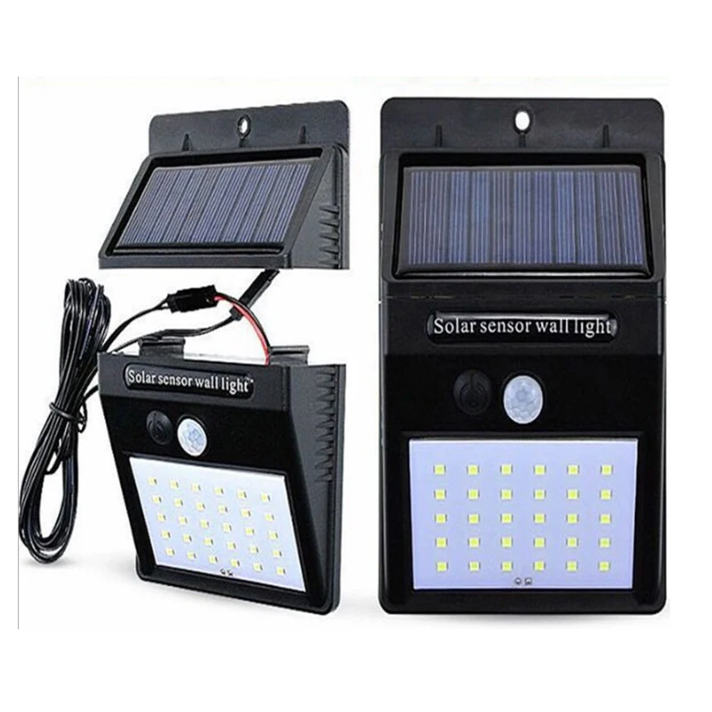 

20/30 LEDs Split Solar Powered Light PIR Motion Sensor 3 Modes Waterproof Separate Garden Street Night Lamp Wall Light
