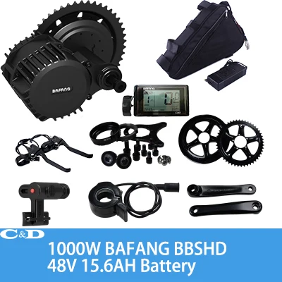 Bafang 1000 Вт 48 В 15.6AH Ebike комплект Электрический велосипед конверсионный 8fun BBSHD