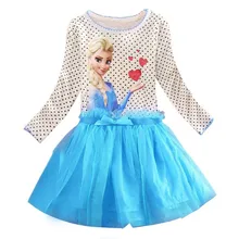 Summer Baby Girl Dress Princess Vestidos Fever 2 Anna Elsa Dress Birthday Party Dress Children Clothing For Kids Costume