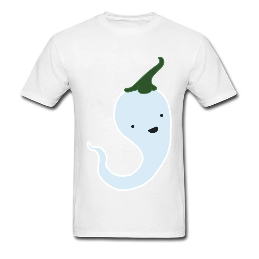 Ghost Chilli Design Short Sleeve Tops T Shirt Fall O-Neck 100% Cotton Mens Top T-shirts Design Tee-Shirt Funny Ghost Chilli white